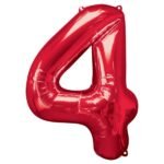 40inches Number 4 Red Foil Balloon