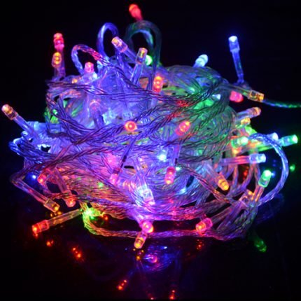 100 Bulb Assorted Colour Straight Christmas Lights