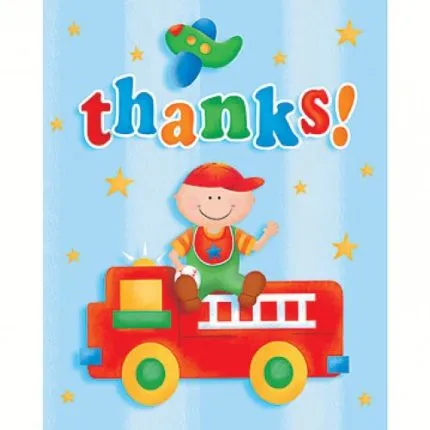 1st Birthday Boy Thank you Card
