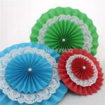 Paper fan with Lace 12inches