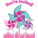 Turning 1 Girl Invite 8/pack