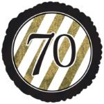 18inches 70th Birthday Glitter Black and Gold