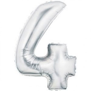 32" Foil Balloon-Number 4-Silver
