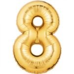32" Foil Balloon-Number 8-Gold
