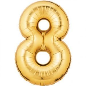 32" Foil Balloon-Number 8-Gold