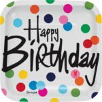 Happy Birthday Premium Polka dot Paper Plate 8/pack