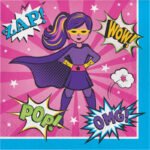 Super Hero Girl Lunch Napkin 16/pack