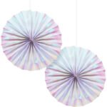 Iridescent Paper Fan 2/pack