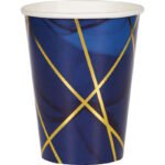 Navy Blue and Gold Geode Cup 8/pack