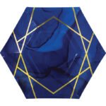Navy Blue and Gold Geode Plate 8/pack