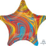 18inches Marble Colorful Star Foil Balloon 
