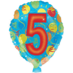18in 5-Balloon and streamer Foil balloon