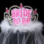 Bride To Be Tiara with Veil and Marabou
