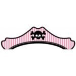 Girl Paper Pirate Hats pink stripped