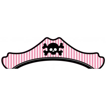 Girl Paper Pirate Hats pink stripped