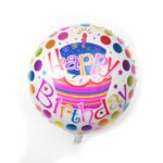 18inches Polka dot Happy Birthday Foil Balloon