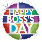 Happy Boss' Day Blocks Mylar Balloon