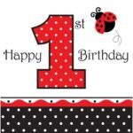 Ladybug Happy 1st Birthday Lunch Napkin