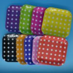 7inches Polka dot Square paper plate 10/pack- Orange