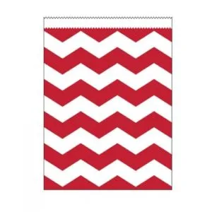 Red Chevron Paper Treat Bag