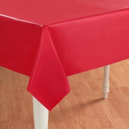 Red Plastic Table Cover