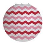 Two-Tone Chevron Lanterns Classic Red