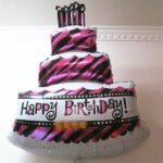 Pink Zebra HBD Cake Foil Balloon 40inches
