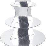3-Tier Silver Paper Cupcake Stand