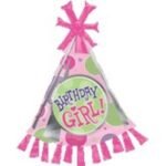 Birthday Girl Polka Dot Party Hat Foil Balloon