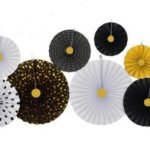 Black and White Mixed Colour Paper fan Set