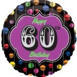 18inches Happy Birthday Bright Dot 60th Marquee Balloon 