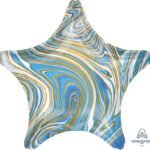 18inches  Marble Blue Star Foil Balloon 