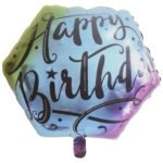 22inches Hexagon Happy Birthday Foil Balloon