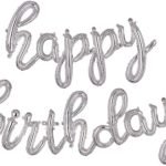 16ches Silver Happy Birthday Script Balloon
