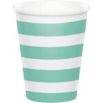 Teal Stripe Cup 8/pack