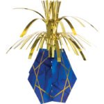 Navy Blue Gold Geode Centerpiece