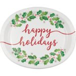 Seasons Greetings Oval Plate 8/pack