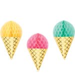 Ice Cream Honey Comb Dangler 3ct