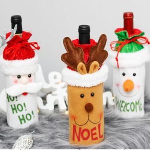 Christmas Red Wine Bottle Decoration Bags