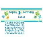 Turning 1 Boy Giant Banner With Sticker