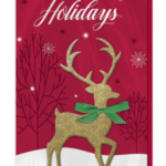 Happy Holiday With Gold Reindeer Card