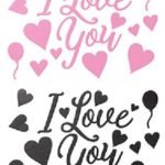 I Love You Balloon Sticker