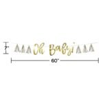 White and Gold Oh Baby Foil Banners With Tassel