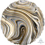 18 Black Marblez Circle Foil Balloon