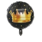 18inches Black and Gold Crown Foil Balloon