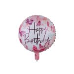 18inches Pink Butterfly Happy Birthday Foil Balloon