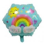 18inches Rainbow Hexagon Happy Birthday Foil Balloon