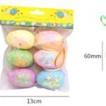 Multicoloured Glitter Easter Eggs 6/pack