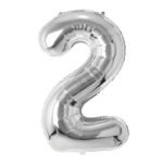 40inches Silver Number 2 Foil Balloon