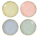 7inches Pastel Scalloped Round Plate 10 pack